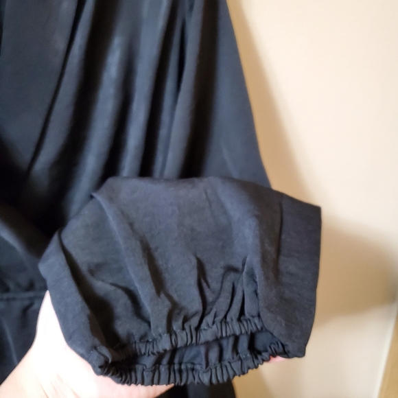 Lane Bryant Black Surplice- Neck Peplum Blouse - Picture 4 of 4